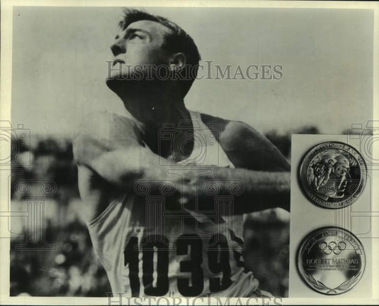1952 Press Photo Bob Mathias in Decathlon in Helsinki for Olympics - nop54197