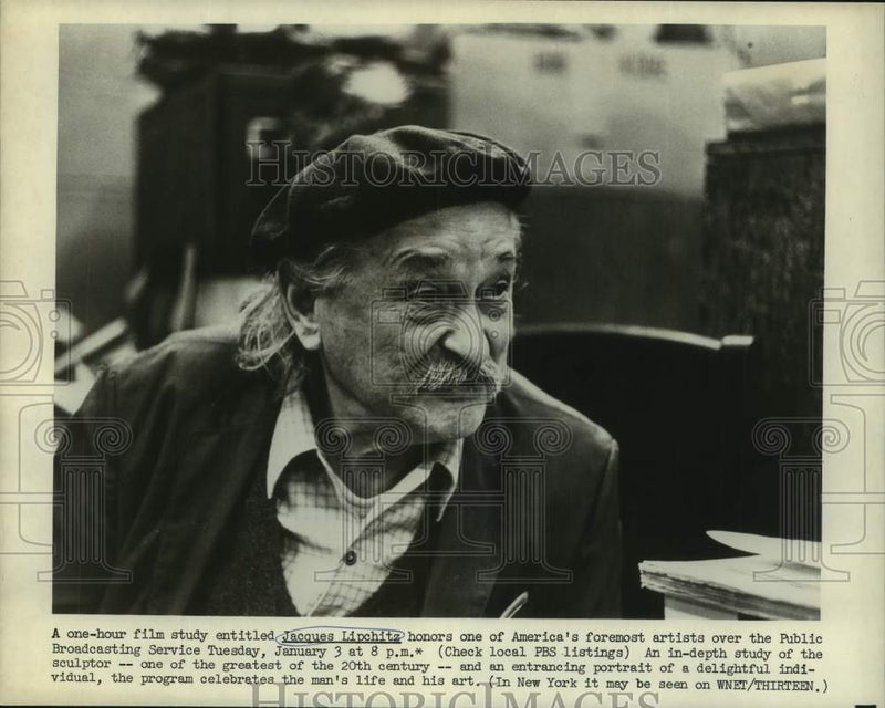 Load image into Gallery viewer, 1978 Press Photo Artist Jacques Lipchitz, American Sculptor on PBS Television
