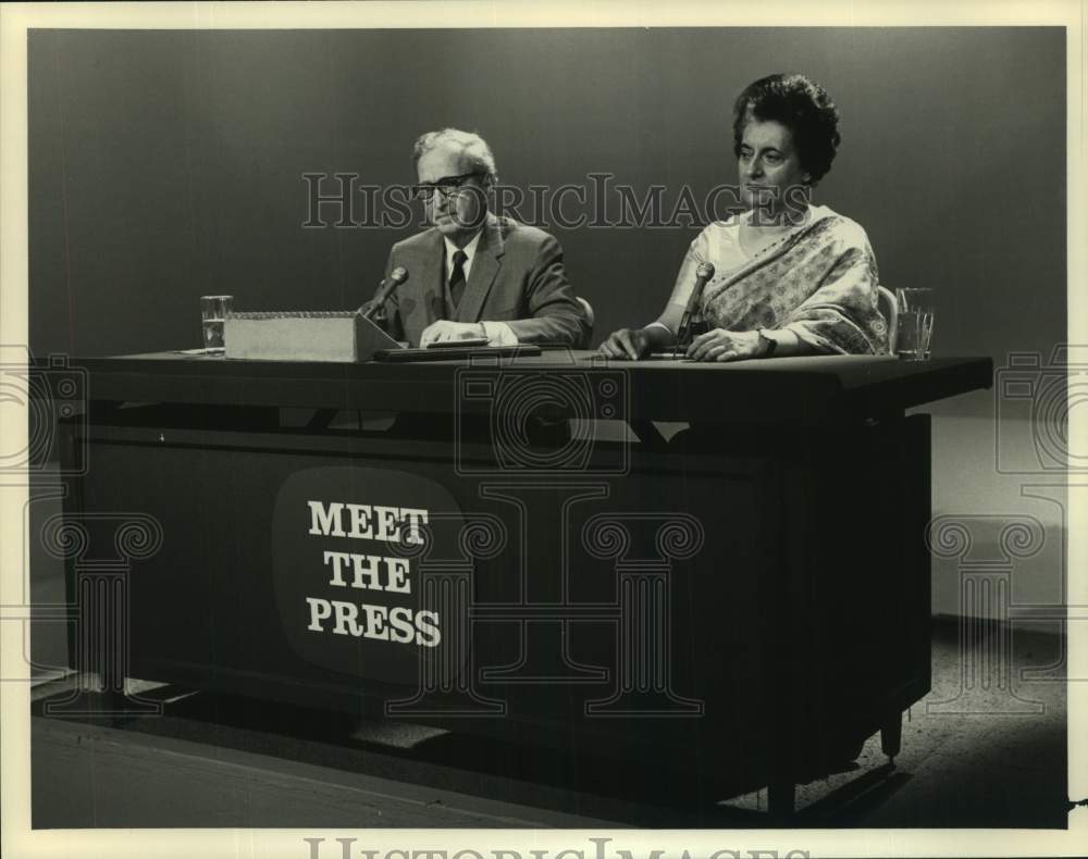 1971 Press Photo India's Indira Gandhi and Lawrence Spivak on "Meet the Press."