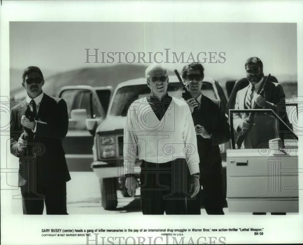 1987 Press Photo Gary Busey heads a gang of killers in &quot;Lethal Weapon&quot;- Historic Images