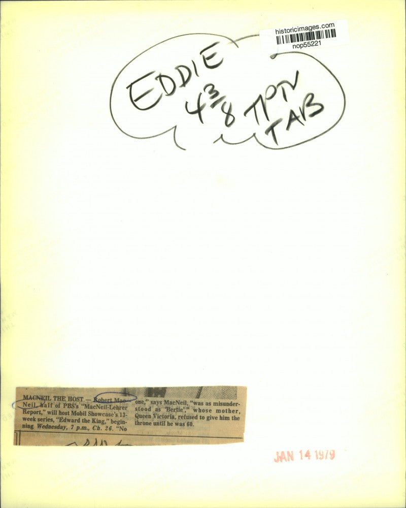 1979 Press Photo Robert MacNeil, Host of "MacNeil-Lehrer Report" - nop55221