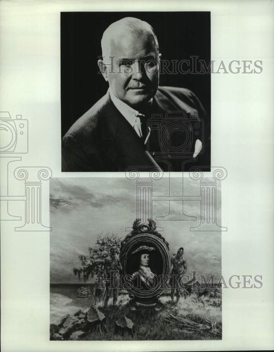 1964 Press Photo F. Van Wyck Mason, Author of "Rascals' Heaven" with Book Cover