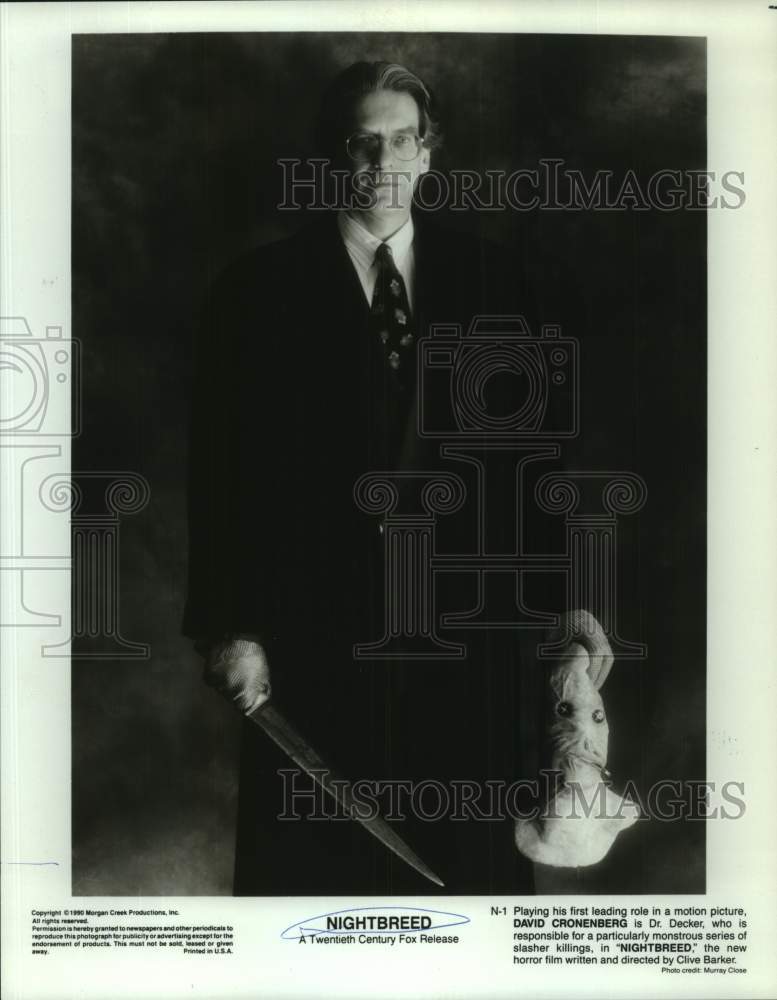 1990 Press Photo David Cronenberg is Dr. Decker in &quot;Nightbreed&quot; - nop56723- Historic Images