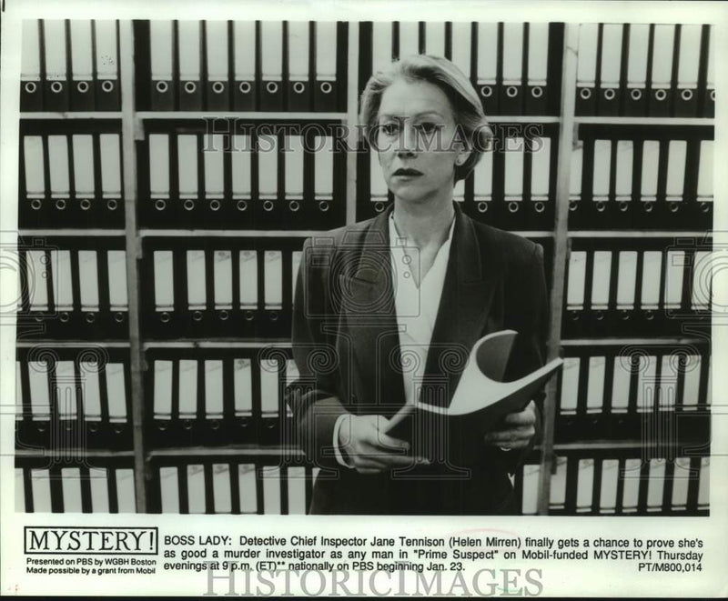 Load image into Gallery viewer, 1992 Press Photo Actress Helen Mirren in "Prime Suspect" movie on PBS-TV
