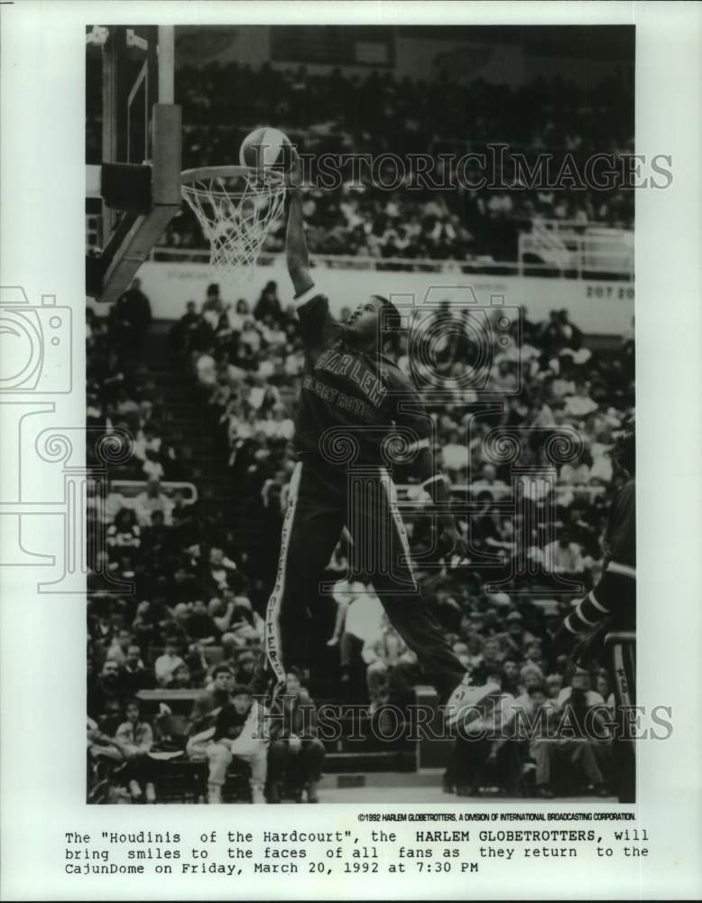 1992 Press Photo Harlem Globetrotters as CajunDome in Basketball game- Historic Images