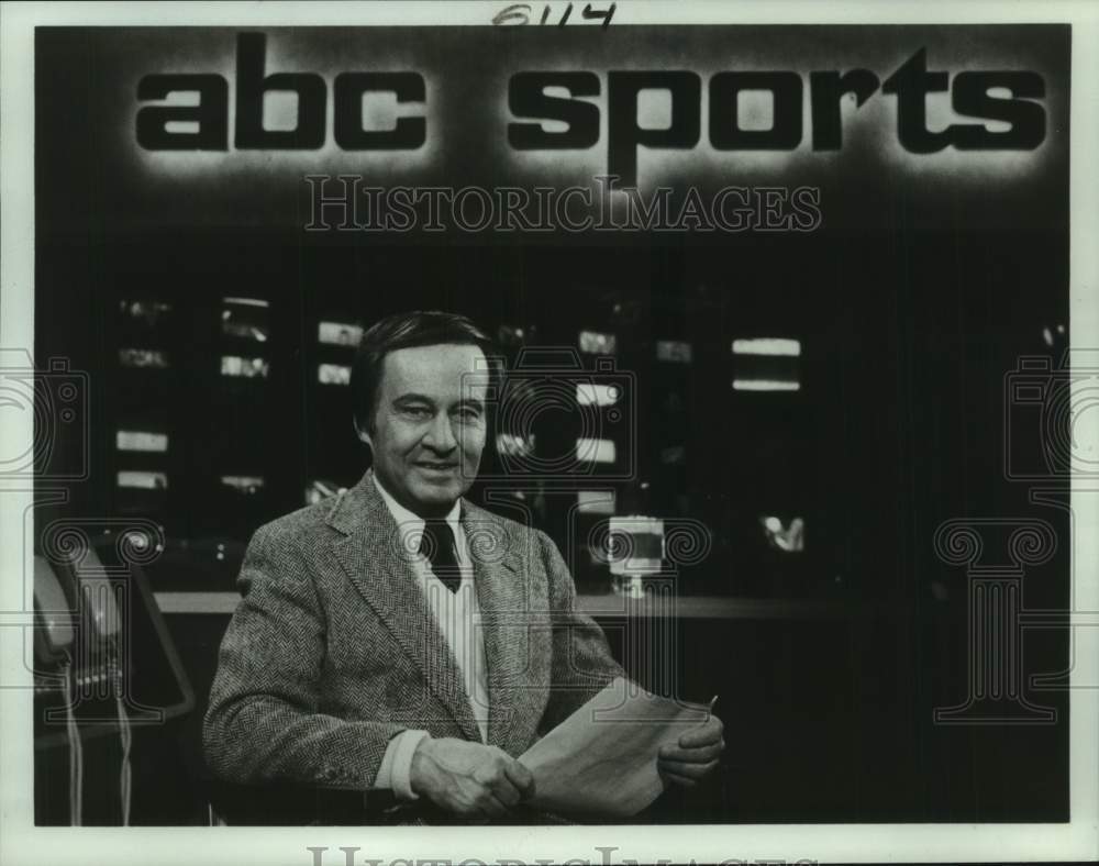 1984 Press Photo Jim McKay&#39;s 2nd decade of Olympic coverage starts Friday.- Historic Images