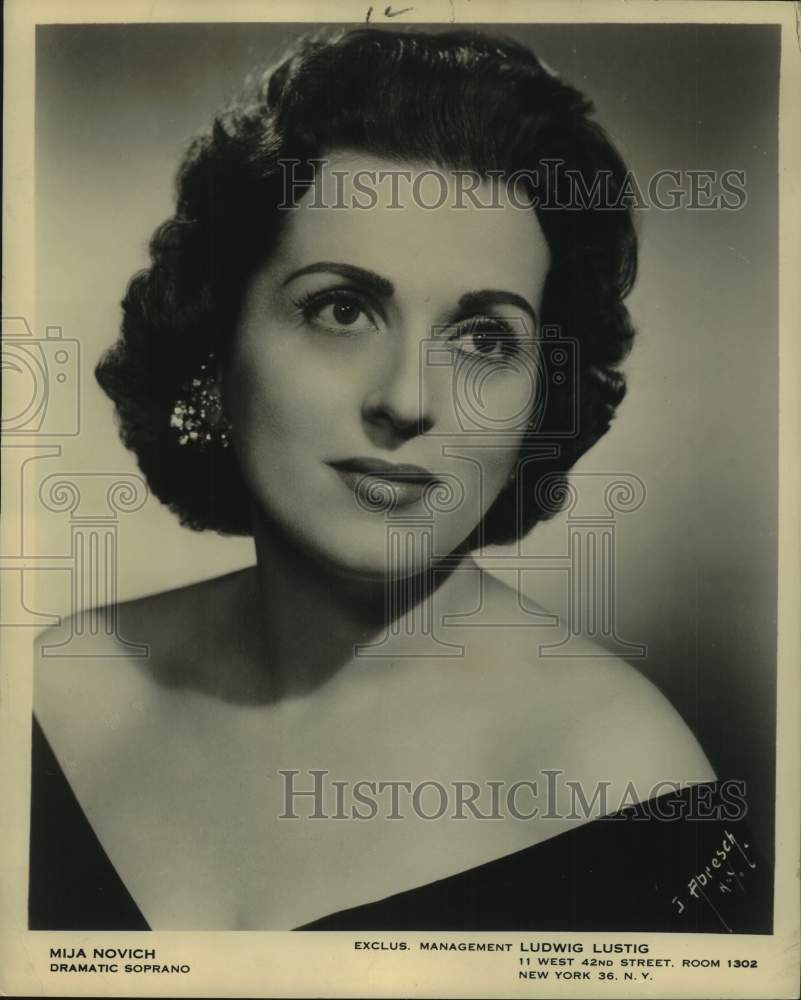 1959 Press Photo Mija Novich, dramatic soprano - nop59866