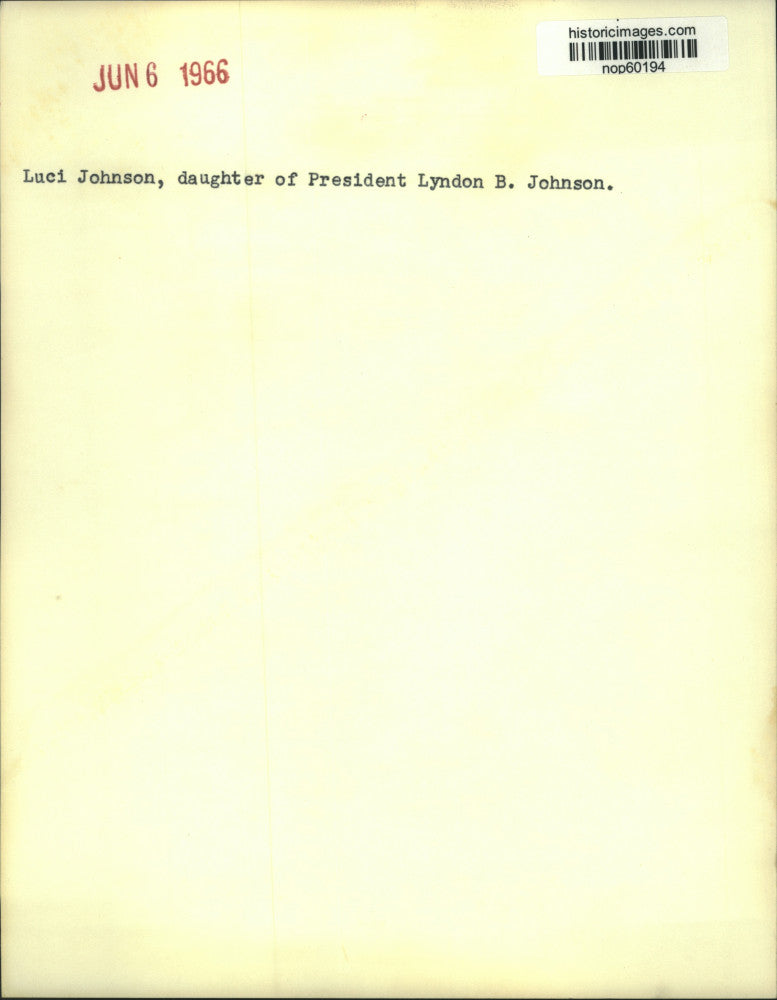 1966 Press Photo Luci Johnson, daughter of President Lyndon B. Johnson.