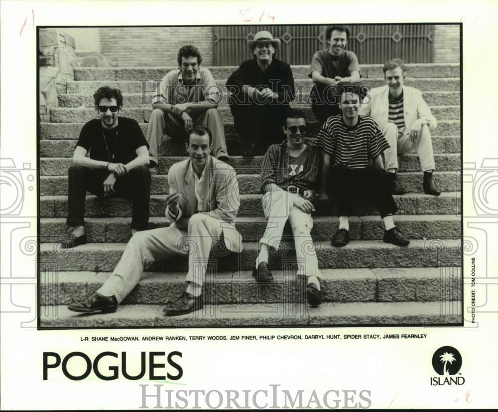 1989 Press Photo Shane MacGowan and members of the band Pogues - nop60655