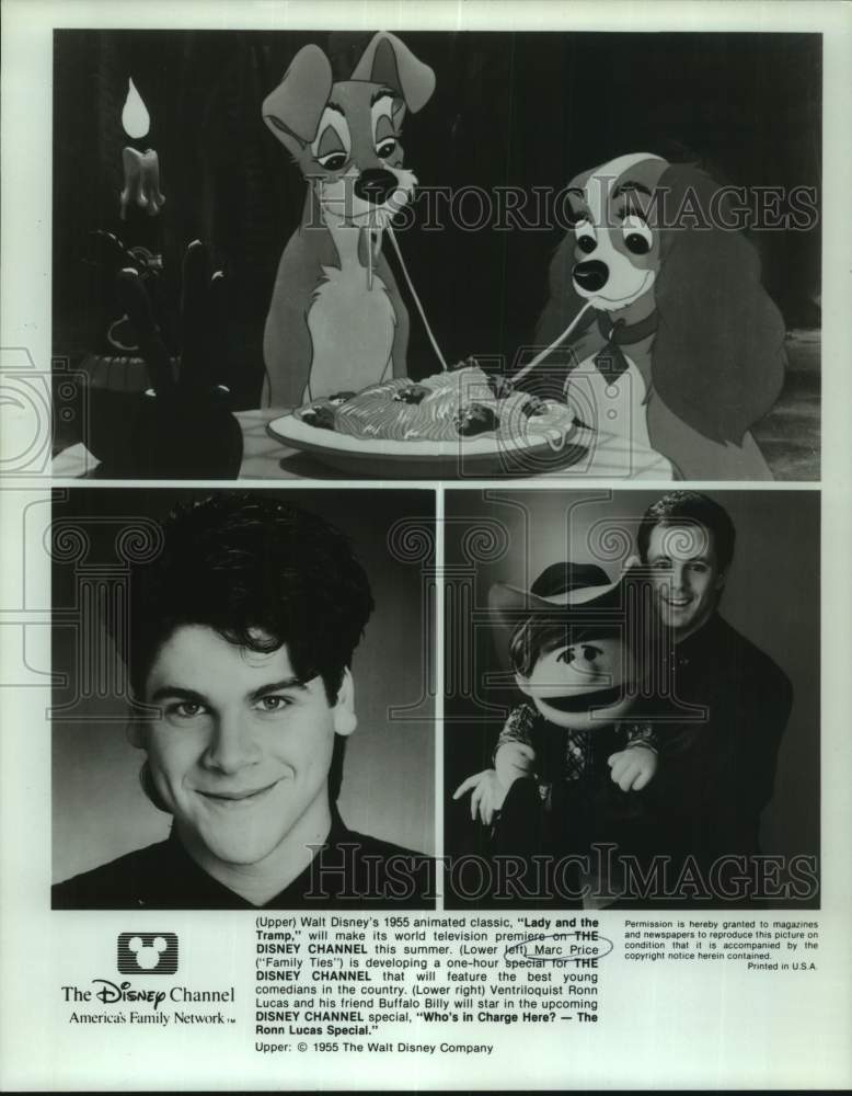 1955 Press Photo Scenes from productions featured on "The Disney Channel"