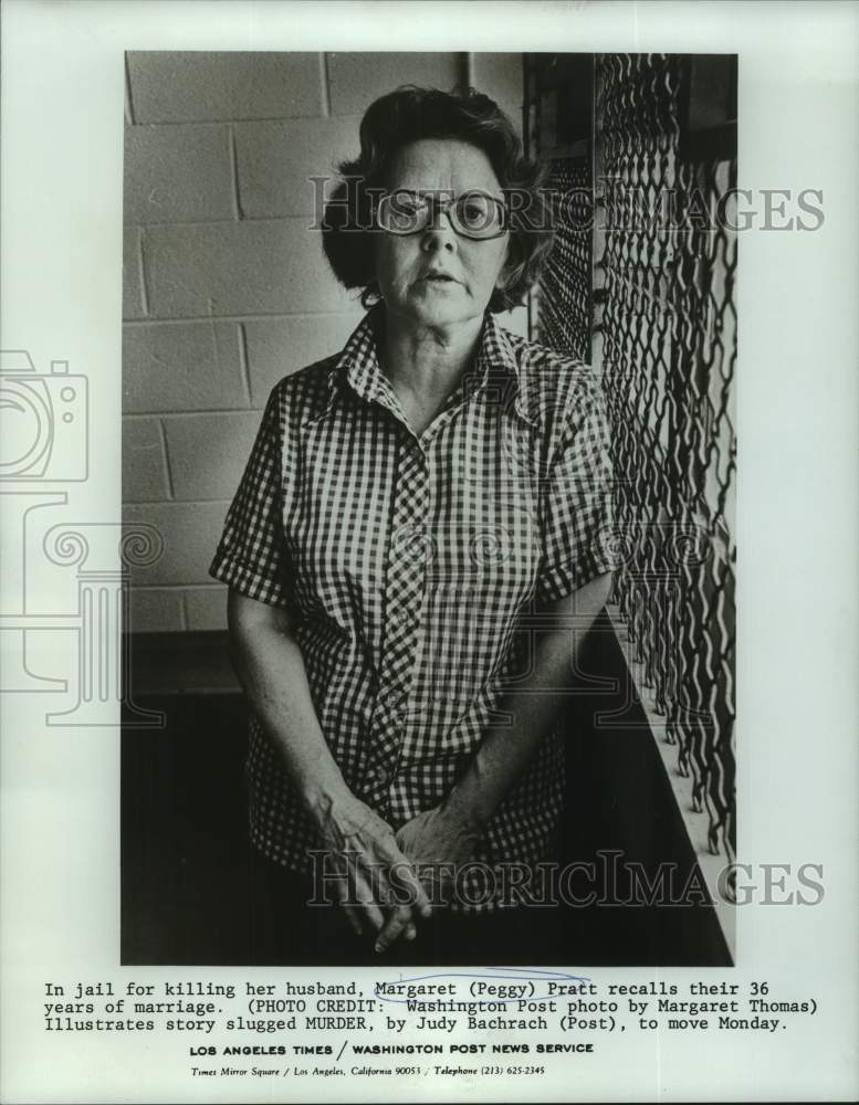 1977 Press Photo Margaret (Peggy) Pratt in jail - nop62714
