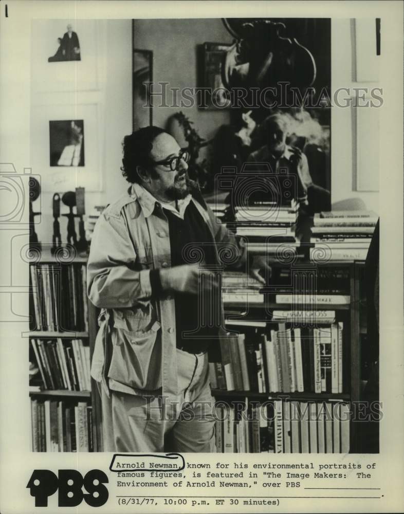1977 Press Photo Arnold Newman, noted photographer, featured in TV special