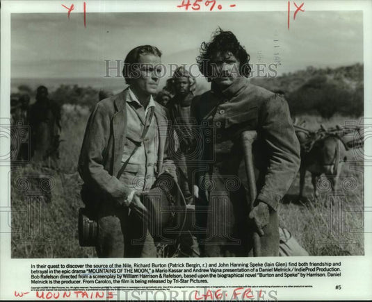1990 Press Photo Patrick Bergin and Iain Glen star in "Mountains Of The Moon"