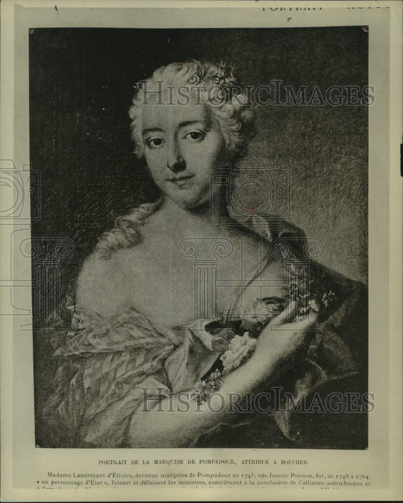 Load image into Gallery viewer, 1949 Press Photo A portrait of Madame Pompadour, Jeanne Antoinette Poisson.
