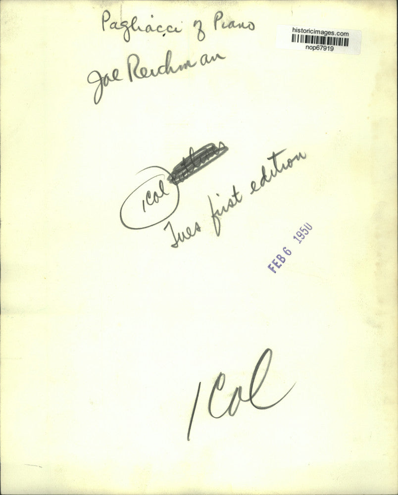 1950 Press Photo Band Leader Joe Reichman - nop67919