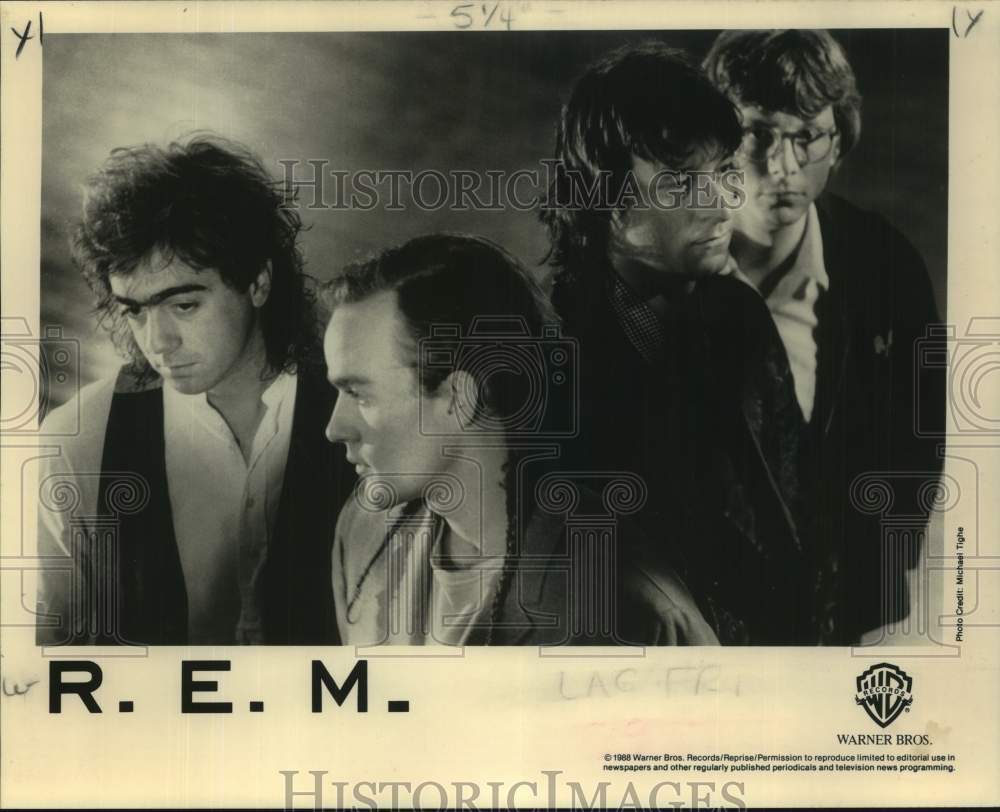 1989 Press Photo Four members of the band R.E.M. - nop68657- Historic Images