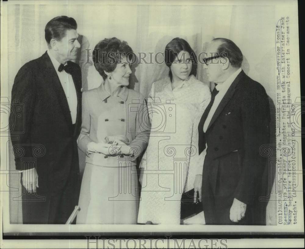 1967 Press Photo Governor Ronald Reagan and family at concert in Sacramento