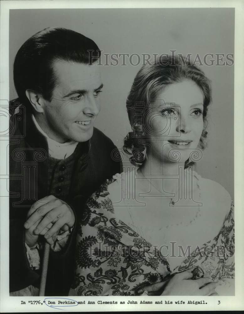 1971 Press Photo Don Perkins and Ann Clements star in &quot;1776&quot; - nop69925- Historic Images