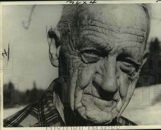1975 Press Photo Author Scott Nearing on his farm in Harborside, Maine.