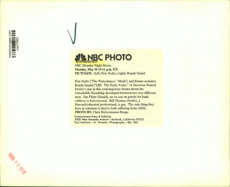 Load image into Gallery viewer, 1994 Press Photo Actors Eric Soltz, Randy Quaid in "Roommates" on NBC Television

