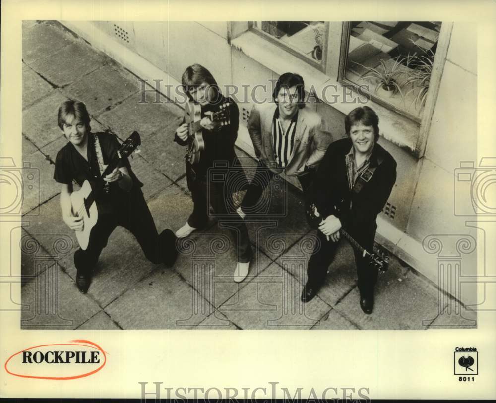 1980 Press Photo Four members of the band Rockpile - nop73105- Historic Images