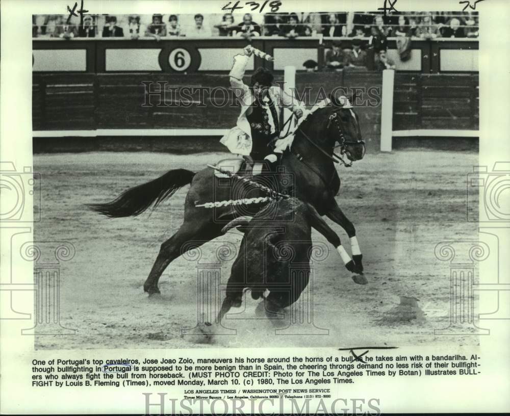 1980 Press Photo Jose Joao Zolo, one of Portugal&#39;s top cavaleiros - nop73388- Historic Images