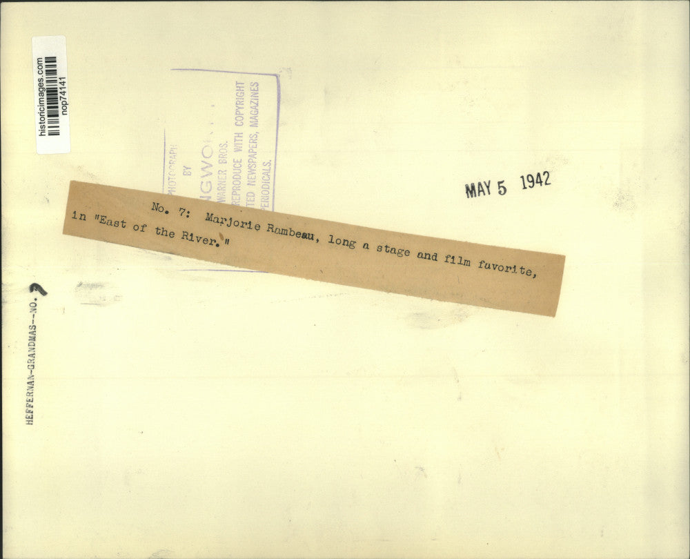 1942 Press Photo Marjorie Rambeau stars in East of the River. - nop74141