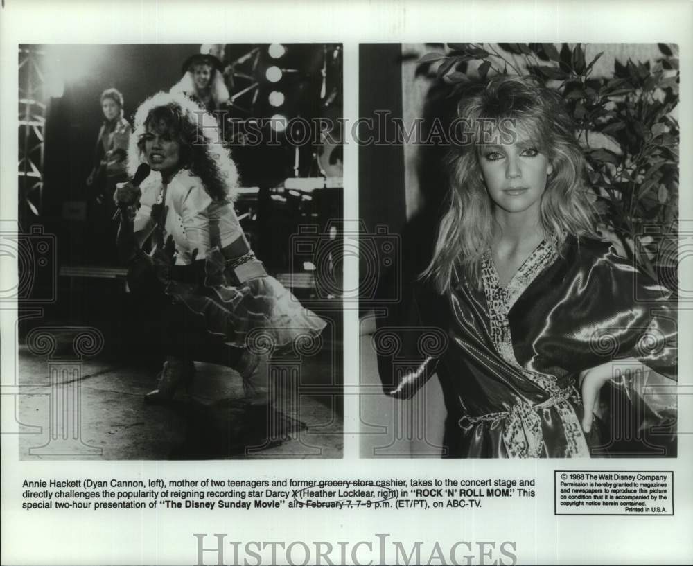 1988 Press Photo Dyan Cannon & Heather Locklear star in "Rock 'N' Roll Mom"