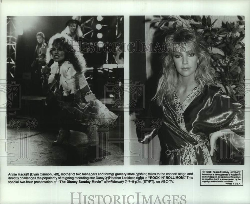Load image into Gallery viewer, 1988 Press Photo Dyan Cannon &amp; Heather Locklear star in "Rock 'N' Roll Mom"
