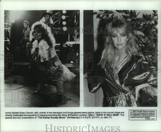 1988 Press Photo Dyan Cannon & Heather Locklear star in "Rock 'N' Roll Mom"
