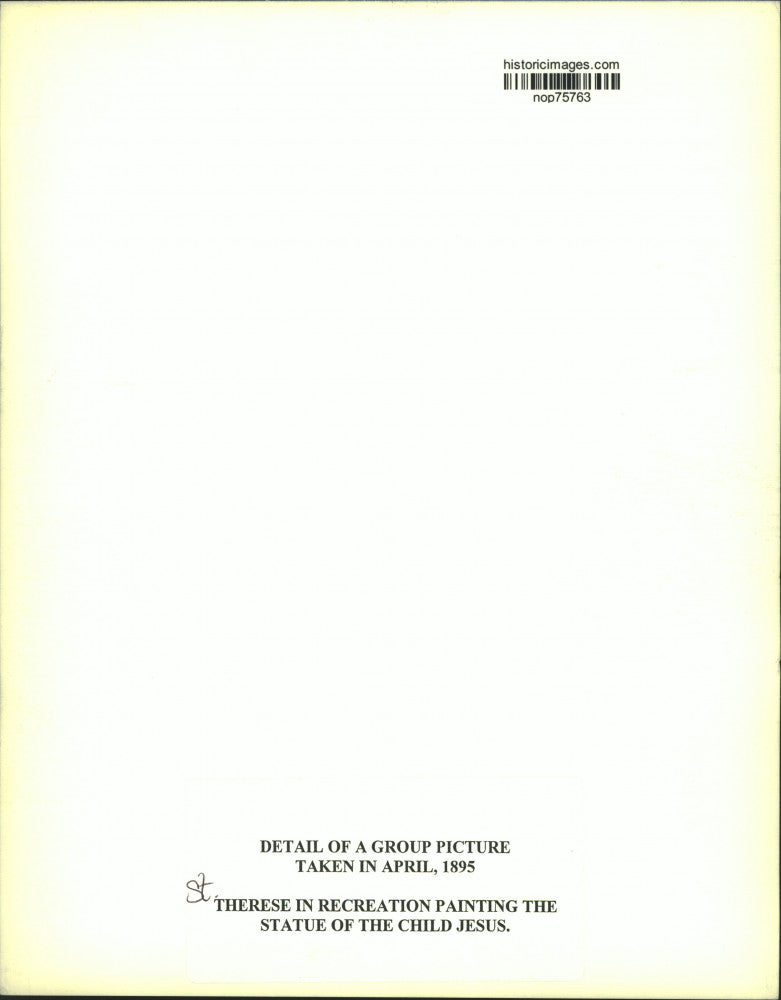 1895 Press Photo St. These in recreation painting the statue of the Child Jesus