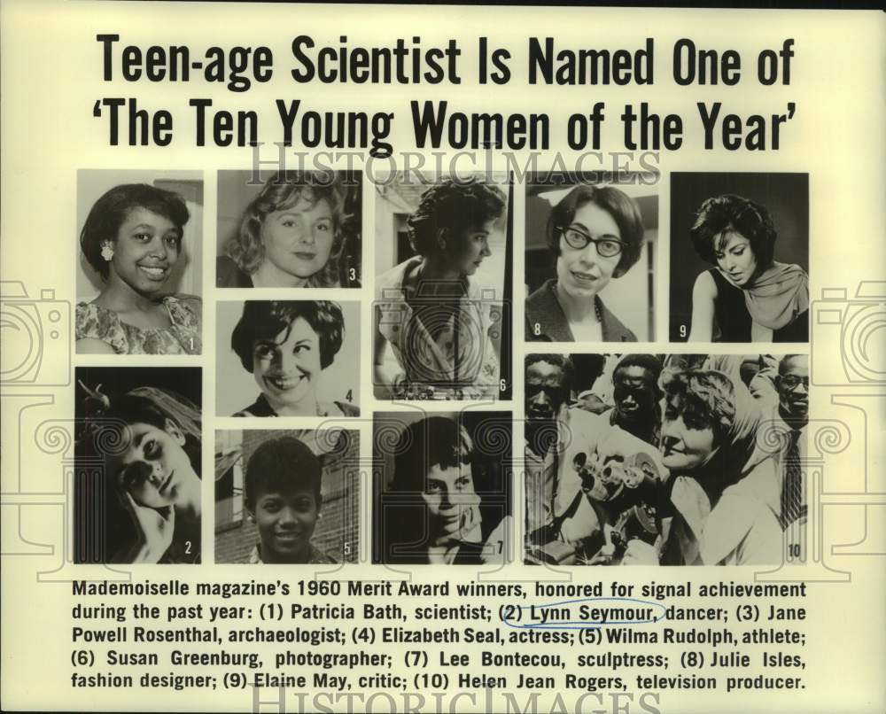 1961 Press Photo Mademoiselle Magazine&#39;s Merit Award winners. - nop76664