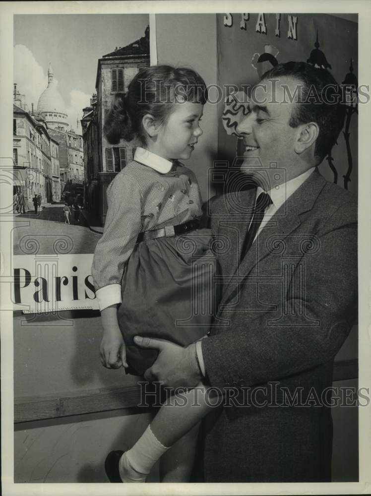 1958 Press Photo John Secondari with Ellen Petra on ABC-TV's "Report Card 1958"