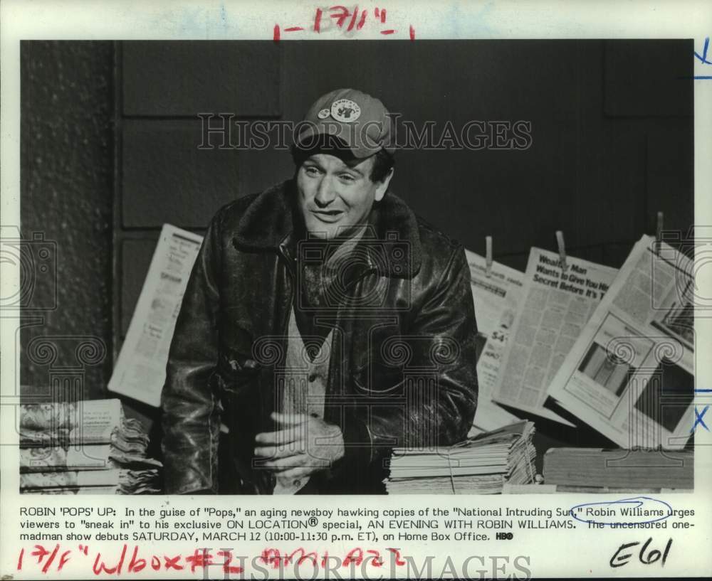 1983 Press Photo Robin Williams in AN EVENING WITH ROBIN WILLIAMS on HBO