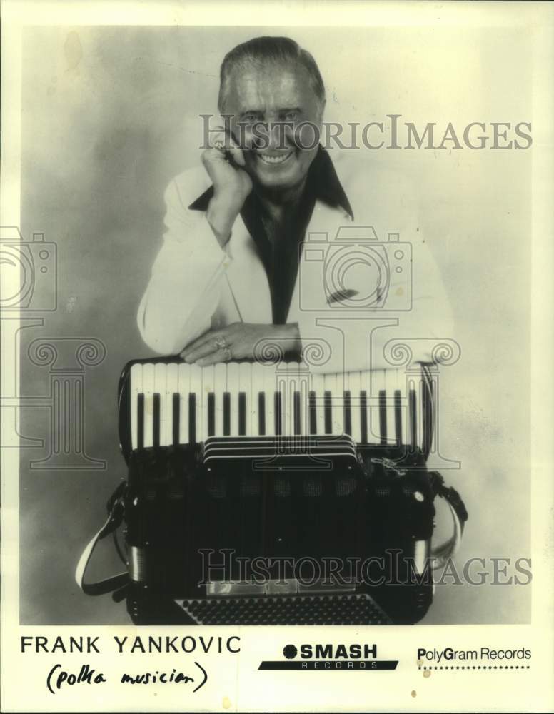 1957 Press Photo Frank Yankovic appears on &quot;The Big Record&quot; on CBS Television