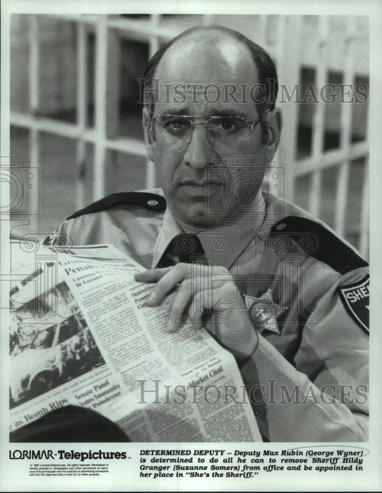 1987 Press Photo George Wyner as Deputy Max Rubin in &quot;She&#39;s the Sheriff.&quot;- Historic Images