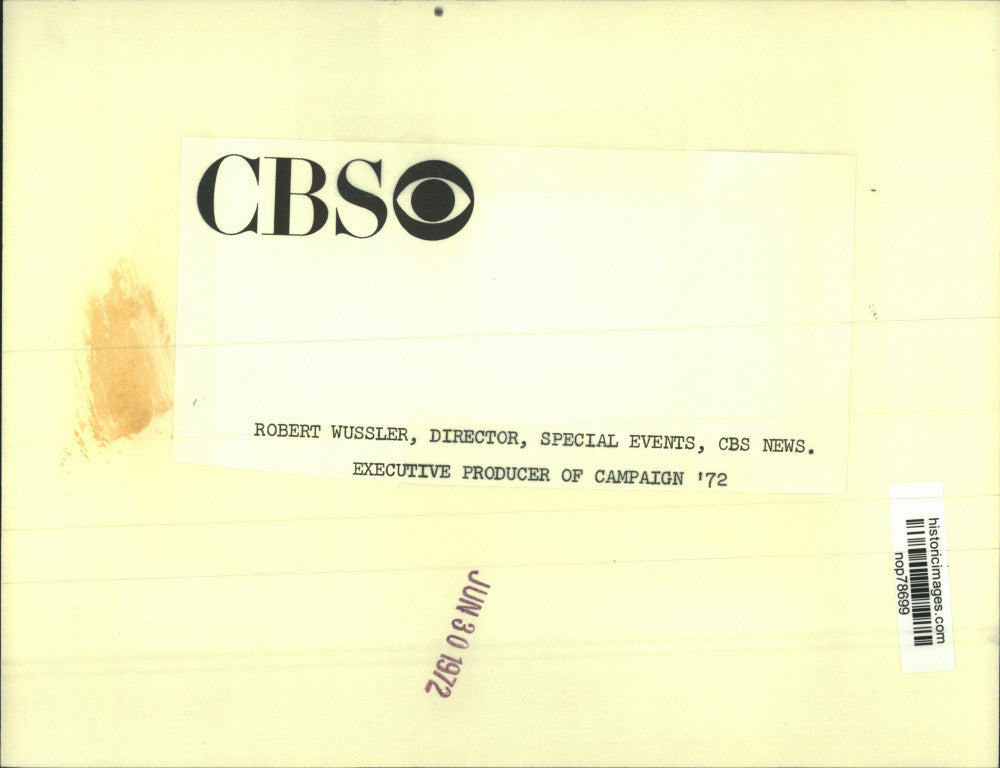 1972 Press Photo CBS News Special Events Director Robert Wussler. - nop78699