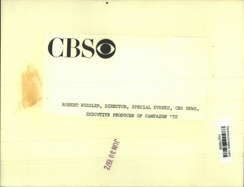 Load image into Gallery viewer, 1972 Press Photo CBS News Special Events Director Robert Wussler. - nop78699
