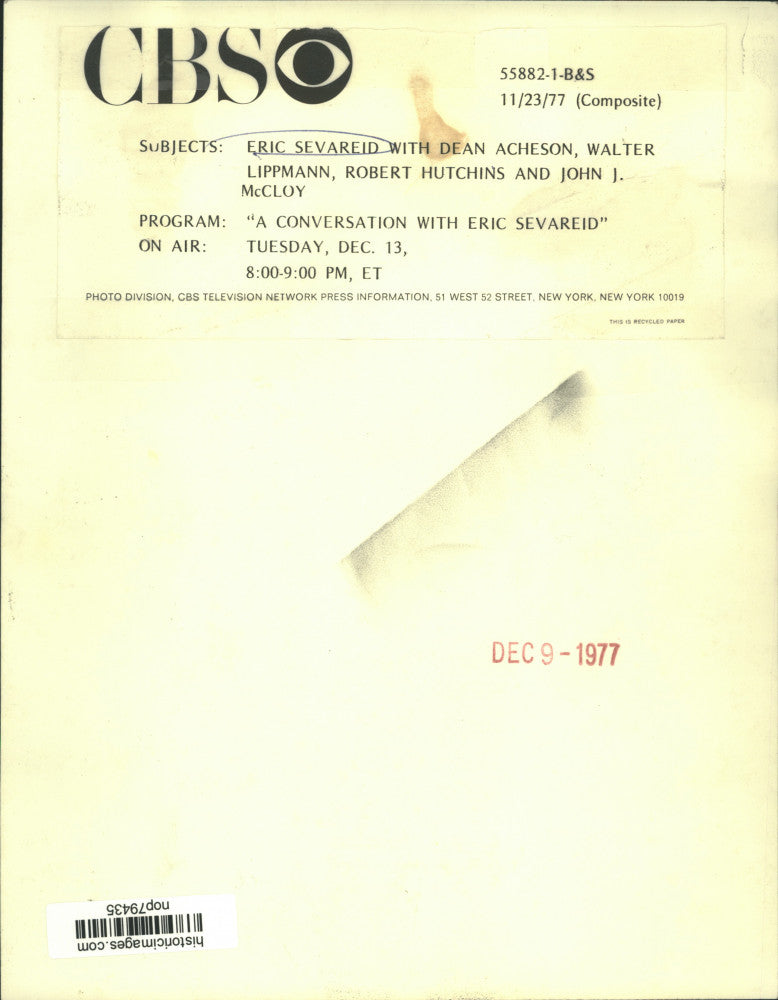 1977 Press Photo Guests on "A Conversation with Eric Sevareid" - nop79435