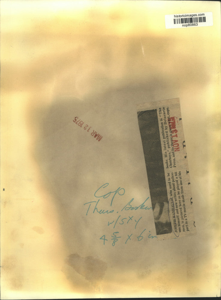 1975 Press Photo Joseph Wambaugh, Author of "The Choirboys" - nop80863