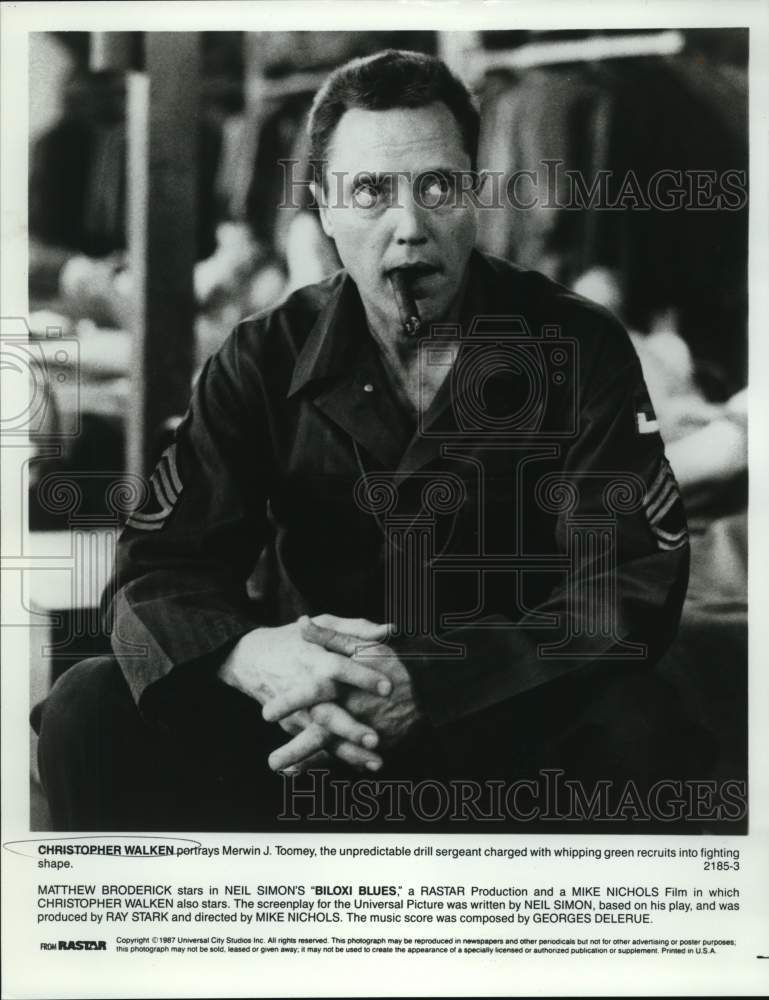 1987 Press Photo Christopher Walken in "Biloxi Blues" - nop81363
