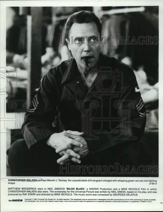 1987 Press Photo Christopher Walken in "Biloxi Blues" - nop81363