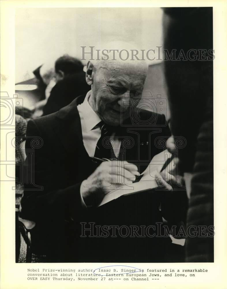 Load image into Gallery viewer, 1980 Press Photo Author Isaac B. Singer on "Over Easy" - nop82612

