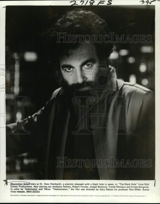 1979 Press Photo Maximilian Schell in "The Black Hole" - nop82787