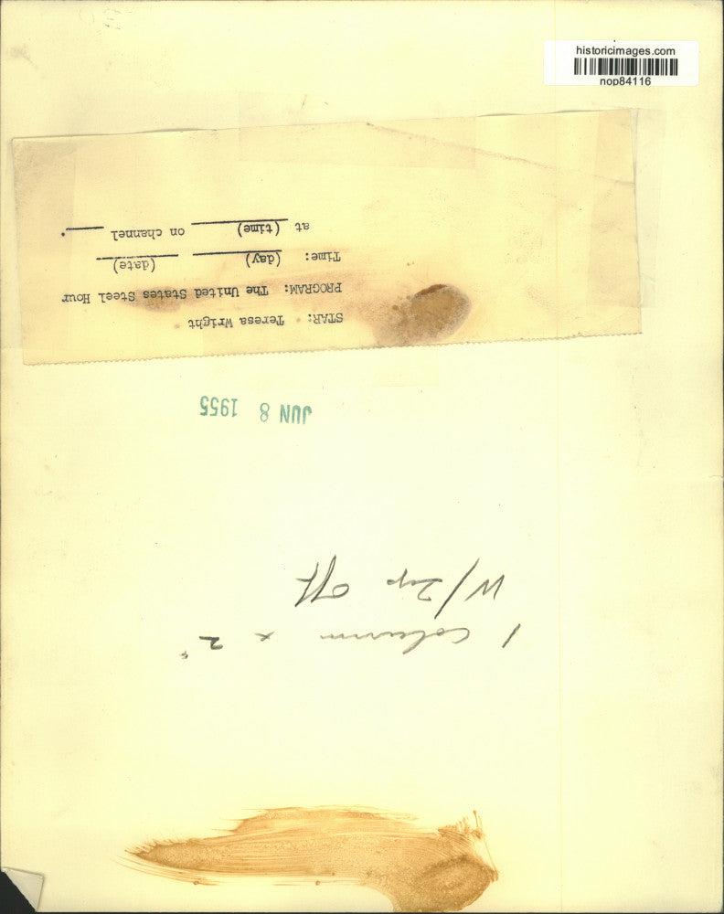 1955 Press Photo Teresa Wright on "The United States Steel Hour" - nop84116