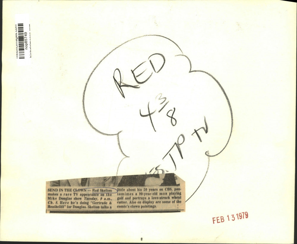 1979 Press Photo Red Skelton with Mike Douglas on "The Mike Douglas Show"