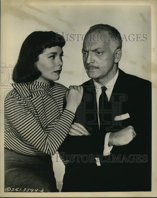 1957 Press Photo Phyllis Kirk and Everett Sloane in "Ford Theatre: Exclusive"