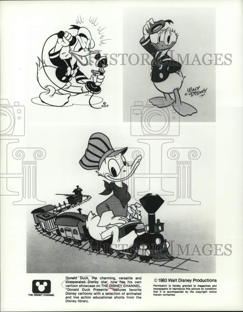 1983 Press Photo Donald Duck in Disney Channel&#39;s &quot;Donald Duck Presents&quot;- Historic Images