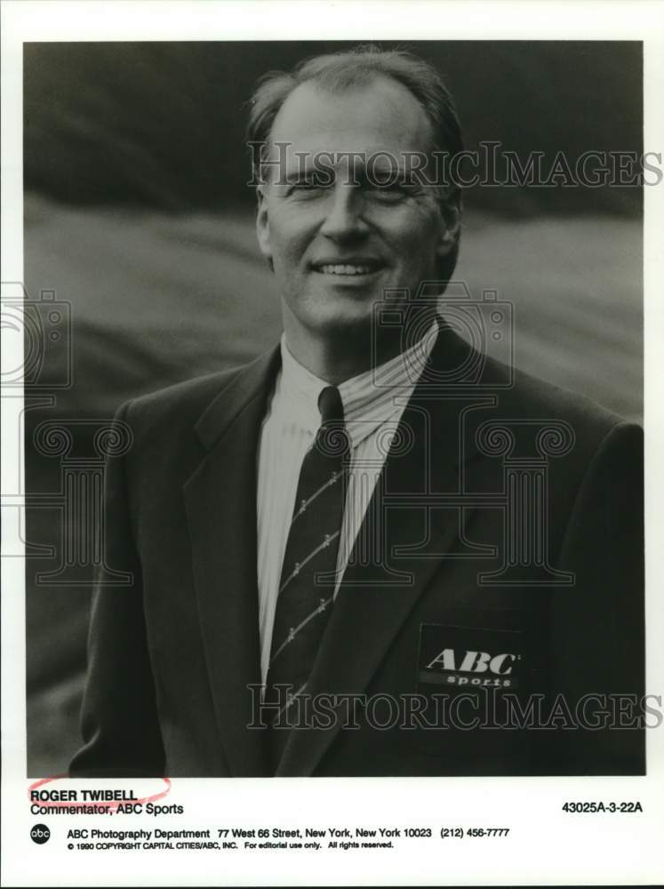 1990 Press Photo Roger Twibell, Commentator, ABC Sports - nop91424- Historic Images