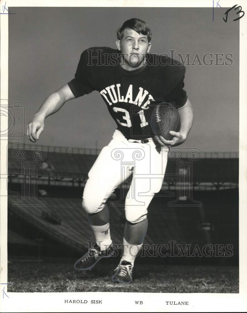 1968 Press Photo Harold Sisk, wingback Tulane University - nop91590- Historic Images